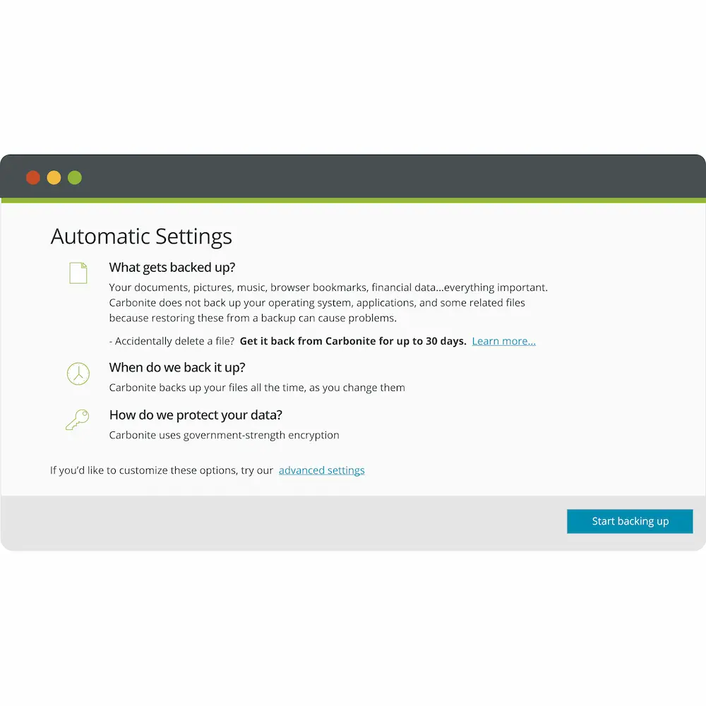 Computer screenshot showing backup questions and answers.